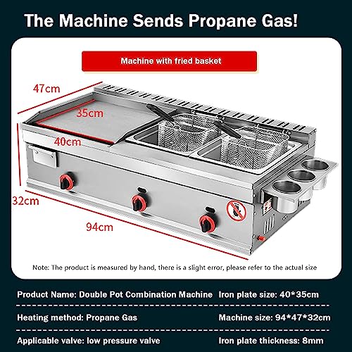 Commercial Gas Fryer Stainless Steel Deep Fat Fryer, Stainless Steel Gas Deep Fryer, Commercial LPG Gas Fryer Deep Fryer With Basket For Commercial Restaurant Home Kitchen Equipment (Color : Style5)