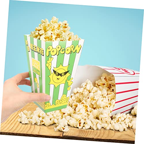 100pcs Popcorn Boxes Gift Bag Set Cardboard Food Containers Disposable Food Containers Fresh Popcorn Box Reusable Popcorn Boxes Ornament Container Movie Night Supplies Party Favor