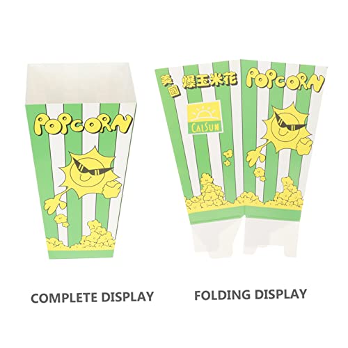 100pcs Popcorn Boxes Gift Bag Set Cardboard Food Containers Disposable Food Containers Fresh Popcorn Box Reusable Popcorn Boxes Ornament Container Movie Night Supplies Party Favor