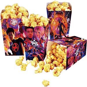 20pcs miles morales popcorn boxes cookies and spider candy box gift packs for boys miles morales spider black spider party supplies