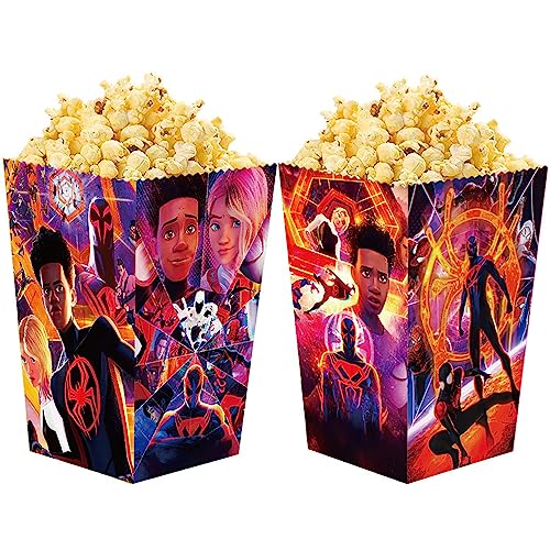 20Pcs Miles Morales Popcorn Boxes Cookies and Spider Candy Box Gift Packs for Boys Miles Morales Spider Black Spider Party Supplies