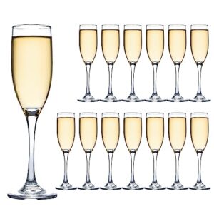 umeied classic champagne flutes set of 12, 6 oz elegant stemmed crystal clear champagne glasses sparkling wine glass for wedding anniversary birthday christmas