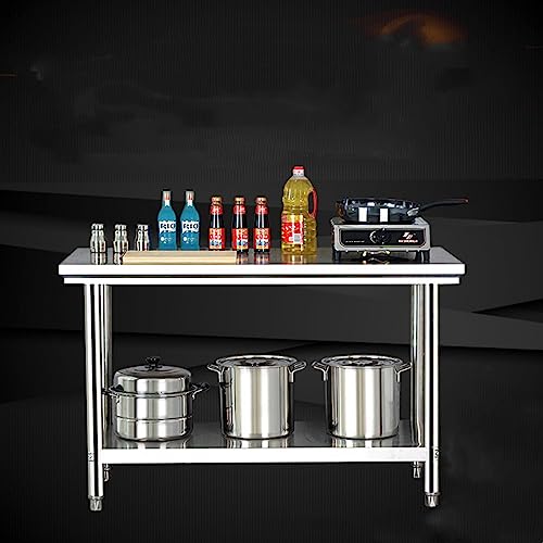 Commercial Stainless Steel Prep Table - Multifunctional Heavy Duty Kitchen Food Prep Workbench - Grill Stand Camp Chef Table - Ideal for Outdoor， Parties, and Events (23.62” X 23.62" X 31.49 ”)