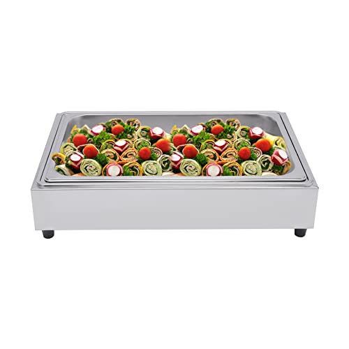 Commercial Food Warmer, Full-Size 1 Pot Steam Table with Lid, Electric Food Warmers, Grade Stainless Steel Buffet Equipment, Fits 20.87 x 13 Pan, 300W, for Restaurant, Sliver