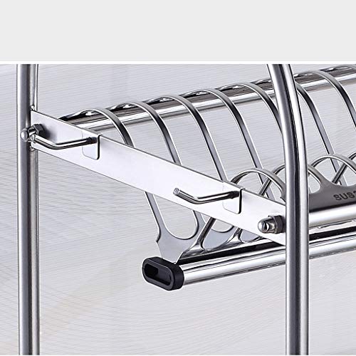 SDGH Dish Rack Stainless Steel Dish Rack Dish Rack Drain Rack Kitchen Storage Rack Tableware Rack Kitchen Rack Wall (Size : 47CM)