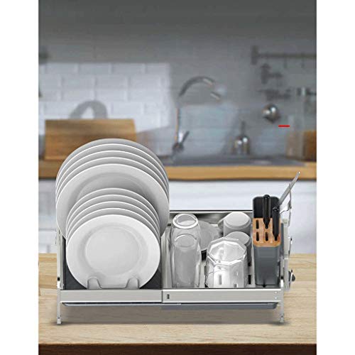 SDGH Dish Rack Space Aluminum Kitchen Dish Rack Drain Rack Tableware Dish Rack Drain Dish Rack Release Tray Storage Box Rack