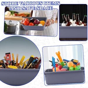 Sherr 15 Pieces 8L Food Service Bus Tubs with 20 Labels Heavy Duty Plastic Bus Box Utility Tub Commercial Wash Basin Tote Box for Home, Kitchen, Restaurant Daily Use, Toys, Hotel (Gray)