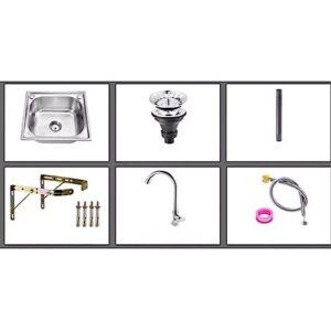 Single Slot 304 Stainless Steel with Bracket,kitchen Sink Sink Balcony Wash Basin,Stainless Steel Drain,3 Size