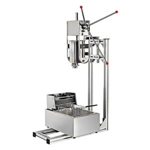 6l commercial manual vertical churros filler with 5 nozzles, commercial home stainless steel donut churros maker machine dessert donuts filler