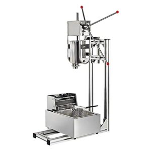 6L Commercial Manual Vertical Churros Filler with 5 Nozzles, Commercial Home Stainless Steel Donut Churros Maker Machine Dessert Donuts Filler