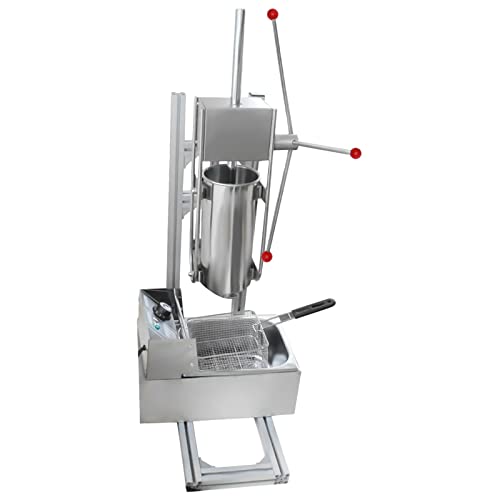 6L Commercial Manual Vertical Churros Filler with 5 Nozzles, Commercial Home Stainless Steel Donut Churros Maker Machine Dessert Donuts Filler