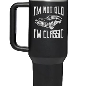 AMAZPRINTS Dad Gifts from Daughter Son - Gifts for Dad, Grandpa, Men - Birthday Gifts for Men - Dad Birthday Gift - Funny Gifts for Men - Retirement Gifts - Men Gifts Ideas -Tumbler 40oz With Handle