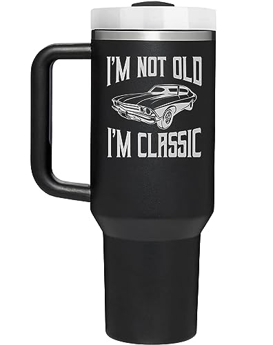 AMAZPRINTS Dad Gifts from Daughter Son - Gifts for Dad, Grandpa, Men - Birthday Gifts for Men - Dad Birthday Gift - Funny Gifts for Men - Retirement Gifts - Men Gifts Ideas -Tumbler 40oz With Handle