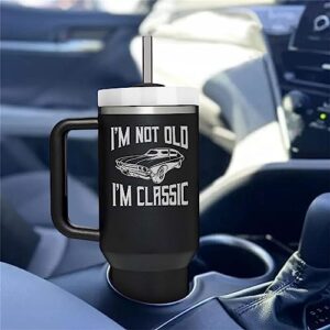 AMAZPRINTS Dad Gifts from Daughter Son - Gifts for Dad, Grandpa, Men - Birthday Gifts for Men - Dad Birthday Gift - Funny Gifts for Men - Retirement Gifts - Men Gifts Ideas -Tumbler 40oz With Handle