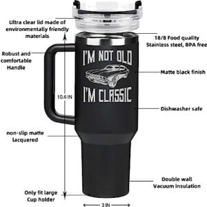 AMAZPRINTS Dad Gifts from Daughter Son - Gifts for Dad, Grandpa, Men - Birthday Gifts for Men - Dad Birthday Gift - Funny Gifts for Men - Retirement Gifts - Men Gifts Ideas -Tumbler 40oz With Handle