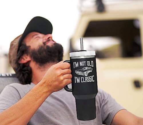 AMAZPRINTS Dad Gifts from Daughter Son - Gifts for Dad, Grandpa, Men - Birthday Gifts for Men - Dad Birthday Gift - Funny Gifts for Men - Retirement Gifts - Men Gifts Ideas -Tumbler 40oz With Handle