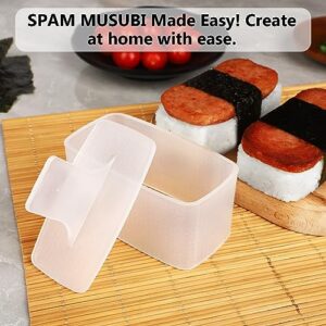 Spam Musubi Mold, Musubi Maker Press 2 Pack with Luncheon Meat Slicer and Rice Paddle - Create Authentic Hawaiian Musubi at Home Non-Stick, The Musubi Mold is Used in Hawaii Restaurants !