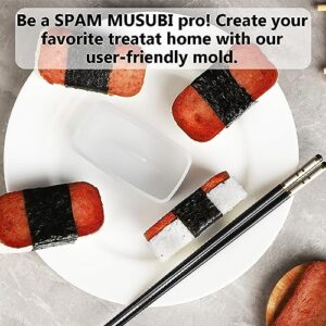 Spam Musubi Mold, Musubi Maker Press 2 Pack with Luncheon Meat Slicer and Rice Paddle - Create Authentic Hawaiian Musubi at Home Non-Stick, The Musubi Mold is Used in Hawaii Restaurants !