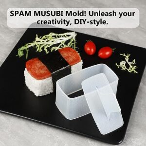 Spam Musubi Mold, Musubi Maker Press 2 Pack with Luncheon Meat Slicer and Rice Paddle - Create Authentic Hawaiian Musubi at Home Non-Stick, The Musubi Mold is Used in Hawaii Restaurants !