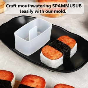 Spam Musubi Mold, Musubi Maker Press 2 Pack with Luncheon Meat Slicer and Rice Paddle - Create Authentic Hawaiian Musubi at Home Non-Stick, The Musubi Mold is Used in Hawaii Restaurants !