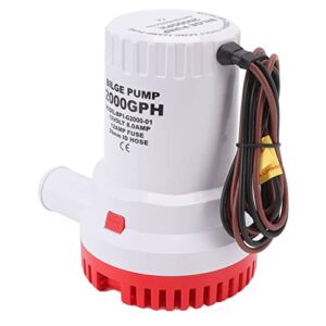 gloglow bilge pump, bilge pump 2000 gph silent non burnout free operation easy to remove for marine sewage (12v)