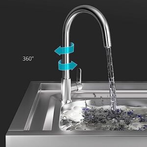 Commercial Kitchen Sink, 304 Stainless Steel Washbasin, Integrated Sink With Bracket, Large Single Sink For Household Sink (Size : 53 * 40cm)