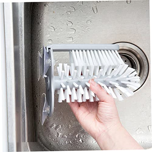 Mednkoku Glass Washer with Suction Base Standing Double Sided Bristle Cleaner Bottle Cleaning Brush Cup Washing Brushes