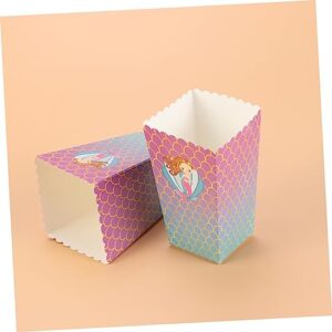 Popcorn Carton 24 Pcs Popcorn Boxes Party Candy Cartons Mermaid Popcorn Boxes Snack Box Mermaid Popcorn Box Scalloped Favor Box