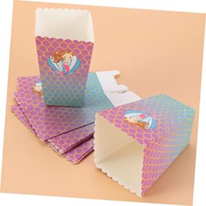 Popcorn Carton 24 Pcs Popcorn Boxes Party Candy Cartons Mermaid Popcorn Boxes Snack Box Mermaid Popcorn Box Scalloped Favor Box