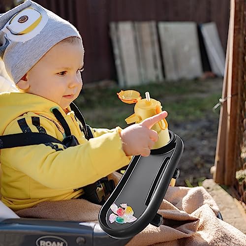 MIUSING Universal Stroller Snack Tray with Cup Holder - Travel-Friendly 3-in-1 Stroller Cup Holder and Entertainment Accessories for Convenient Outings and Traveling