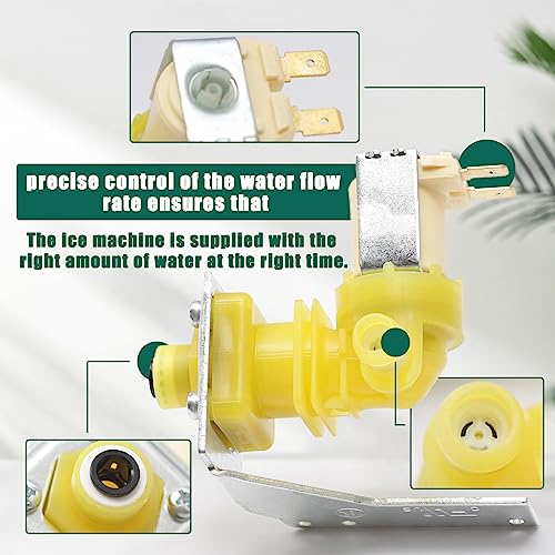 000009120 Water Inlet Valve Assembly with Brackets Inlet Tube Compatible with Manitowoc Ice Machines JC QR SD S K Series, 000008487 IH9123 33129026 Freezer Inlet Valve, 120V 60Hz Inlet Valve kit