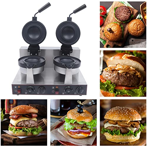 Commercial Electric Burger Waffle Maker,Sandwich Maker,Pancake Maker, Stainless Steel Ice Cream Waffle Baker Machine for Waffles, Paninis Household Waffle Cone Maker