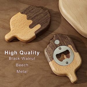 Ice Cream Wooden Bottle Opener Freezer Magnet with Wax as