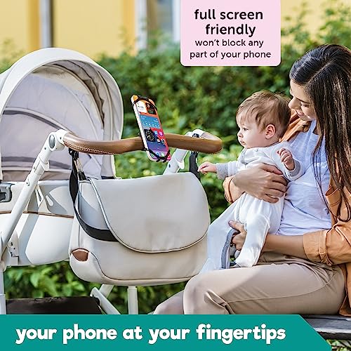 Hoovy Silicone Stroller Phone Holder | Cell Phone Holder for Strollers, Shopping Carts, or Handlebars | Phone Holder Mount for Strollers