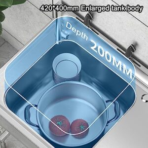 304 Stainless Steel Sink Commercial Restaurant Sink, Stainless Steel Prep & Utility Restaurant Kitchen Sink w/Workbench/Faucet for Restaurant, Cafe, Bar, Hotel, Garage, Laundry Room