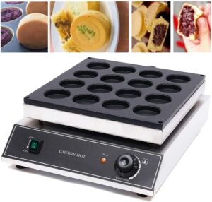 commercial nonstick electric red bean cake baker waffle maker machine, stainless steel temperature and time control electric waffle iron baker for for restaurant cafe tea shop