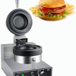 Electric Burger Waffle Maker, 1000W Commercial Single Head Non Stick Panini Press Hamburger Machine, Ice Cream Waffle Baker Machine for Home Kitchen Use Breakfast