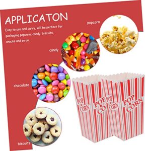 HEMOTON 30 Pcs Popcorn Popcorn Bucket Microwave Containers Disposable Food Containers Snack Container Oil Proof Popcorn Cup Disposable Popcorn Buckets Paper Popcorn Boxes Popcorn Bag Candy