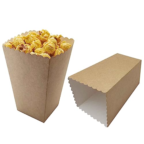 Kraft Paper Mini Paper Popcorn Box Cardboard Popcorn Container for Party, Pack of 36