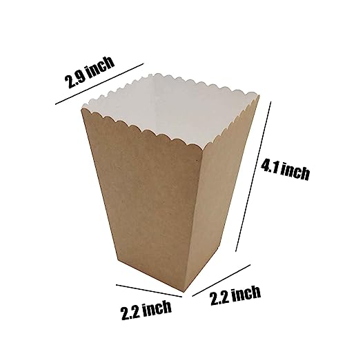 Kraft Paper Mini Paper Popcorn Box Cardboard Popcorn Container for Party, Pack of 36