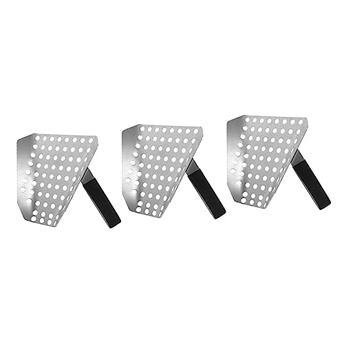 HEMOTON 3pcs French Fries Shovel Popcorn Machine Popcorn Metal Pooper Scooper Ice Scooper Perforated Metal Scoop Scooper for Snacks Ice Cube Shovel Kitchen Gadgets Kitchen Grain Scoop Food