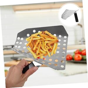 HEMOTON 3pcs French Fries Shovel Popcorn Machine Popcorn Metal Pooper Scooper Ice Scooper Perforated Metal Scoop Scooper for Snacks Ice Cube Shovel Kitchen Gadgets Kitchen Grain Scoop Food