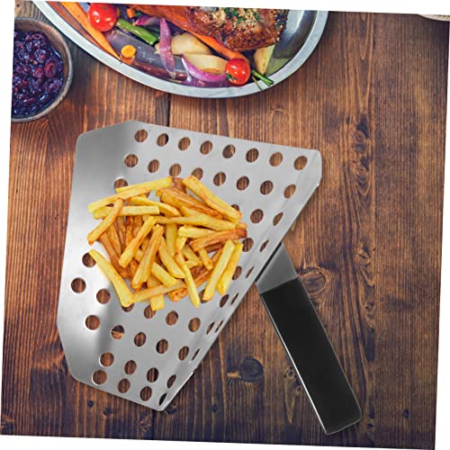 HEMOTON 3pcs French Fries Shovel Popcorn Machine Popcorn Metal Pooper Scooper Ice Scooper Perforated Metal Scoop Scooper for Snacks Ice Cube Shovel Kitchen Gadgets Kitchen Grain Scoop Food