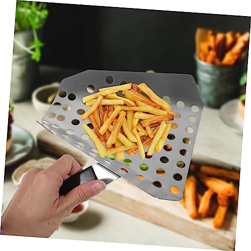 HEMOTON 3pcs French Fries Shovel Popcorn Machine Popcorn Metal Pooper Scooper Ice Scooper Perforated Metal Scoop Scooper for Snacks Ice Cube Shovel Kitchen Gadgets Kitchen Grain Scoop Food