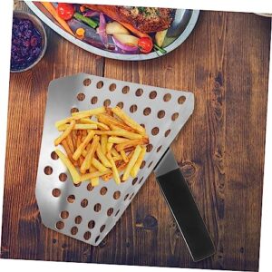 HEMOTON 4pcs French Fries Shovel Metal Pooper Scooper Popcorn Machine Popcorn French Fry Scoops Utility Scoop Ice Scooper Coffee Beans Scoop French Fries Bagging Shovel Kitchen Supplies