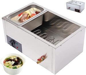 kfjzgzz buffet server food warmer, electric commercial stainless steel buffet food warmer, stove steam table with temperature control amp; lid for parties, entertaining