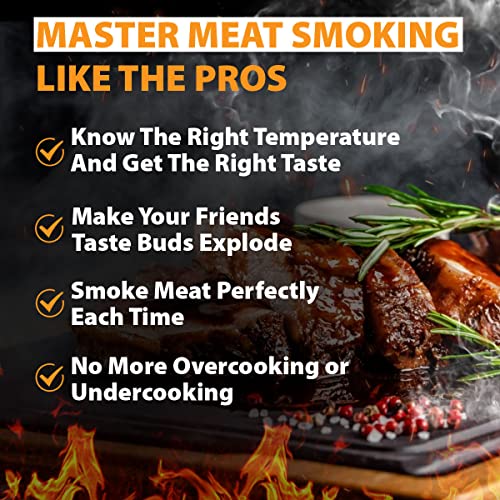 Best Improved Version Meat Temperature Magnet & Meat Smoker Guide Beautiful Colors Smoker Accessories for BBQ Grilling Pellet Smoking Meats More Wood Flavors & Meat Types (46) Big Text Cook Time Guide