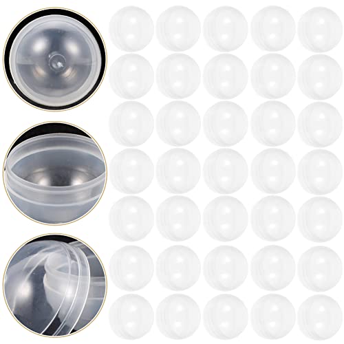 Clear Plastic Hanging Ball 50pcs Vending Machine Small Clear Empty Round Cases 45MM for Gumball Containers Stands Molds Hidden Surprise Treasure Inserts and Party Favors
