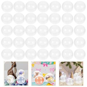 Clear Plastic Hanging Ball 50pcs Vending Machine Small Clear Empty Round Cases 45MM for Gumball Containers Stands Molds Hidden Surprise Treasure Inserts and Party Favors