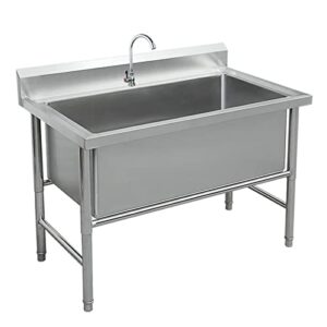 freestanding stainless steel sink, utility sink,1 compartment commercial kitchen sink,kitchen sink industrial sink,commercial sink industrial sink(40in)